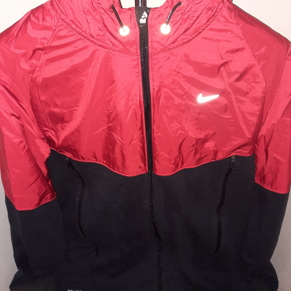 Nike Red and Black Windbreaker Jacket
